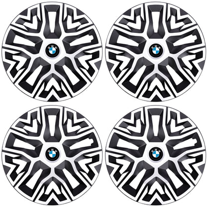 Set 4 Capace Roti 15 " Best Alb-Negru, Compatibile Cu BMW