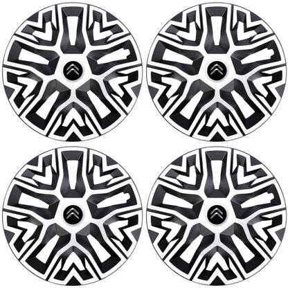 Set 4 Capace Roti 15 " Best Alb-Negru, Compatibile Cu Citroen
