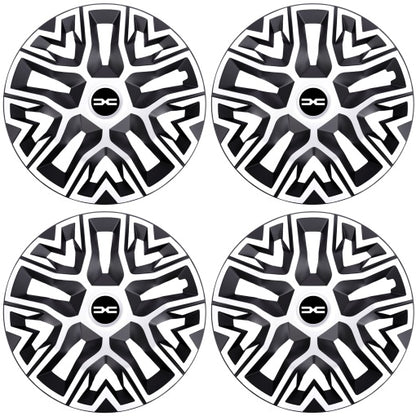 Set 4 Capace Roti 15 " Best Alb-Negru, Compatibile Cu Dacia Nou