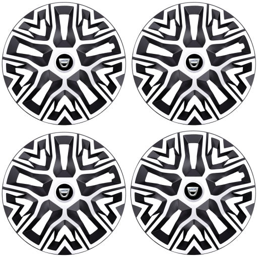Set 4 Capace Roti 15 `` Best Alb-Negru, Compatibile Cu Dacia