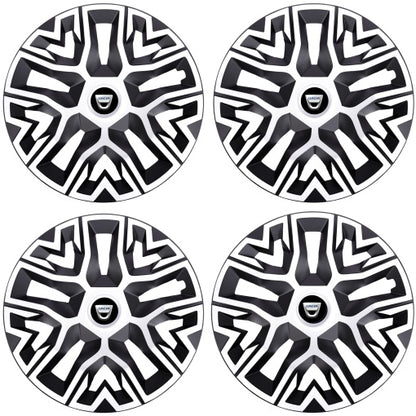 Set 4 Capace Roti 15 `` Best Alb-Negru, Compatibile Cu Dacia