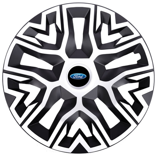 Set 4 Capace Roti 15 inchi (R15), Best Alb-Negru, Compatibile Cu Ford
