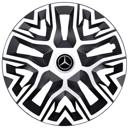 Set 4 Capace Roti 15 inchi (R15), Best Alb-Negru, Compatibile Cu Mercedes-Benz