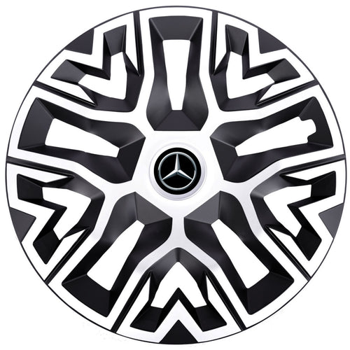 Set 4 Capace Roti 15 inchi (R15), Best Alb-Negru, Compatibile Cu Mercedes-Benz