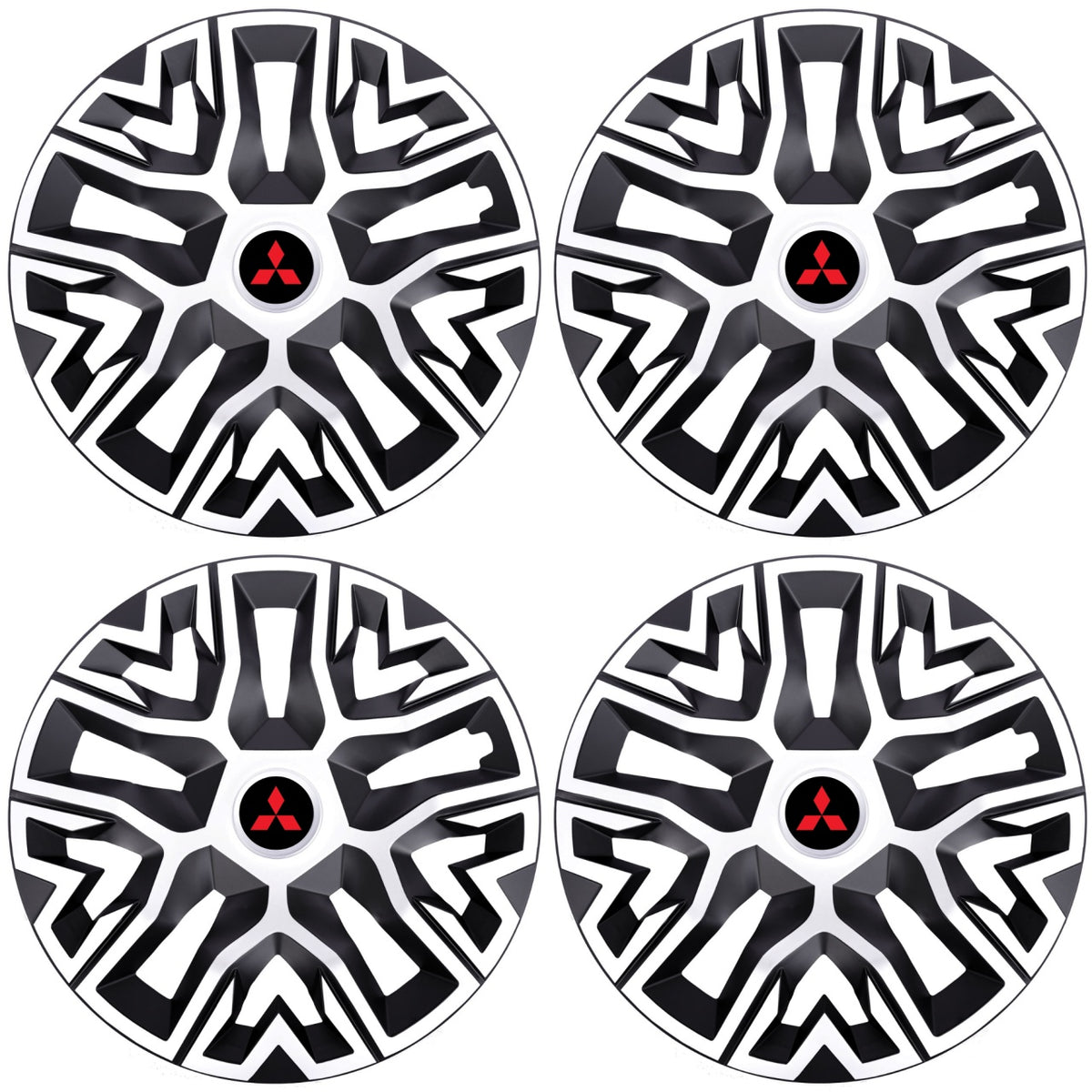 Set 4 Capace Roti 15 `` Best Alb-Negru, Compatibile Cu Mitshubisi
