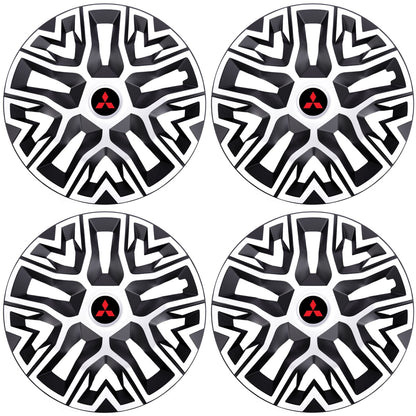Set 4 Capace Roti 15 `` Best Alb-Negru, Compatibile Cu Mitshubisi
