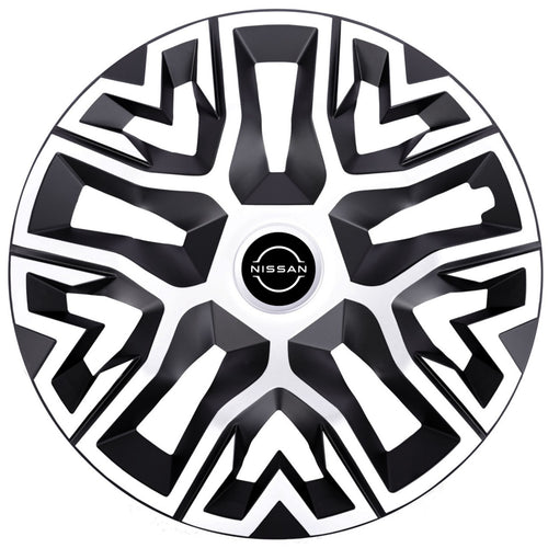 Set 4 Capace Roti 15 inchi (R15), Best Alb-Negru, Compatibile Cu Nissan Nou