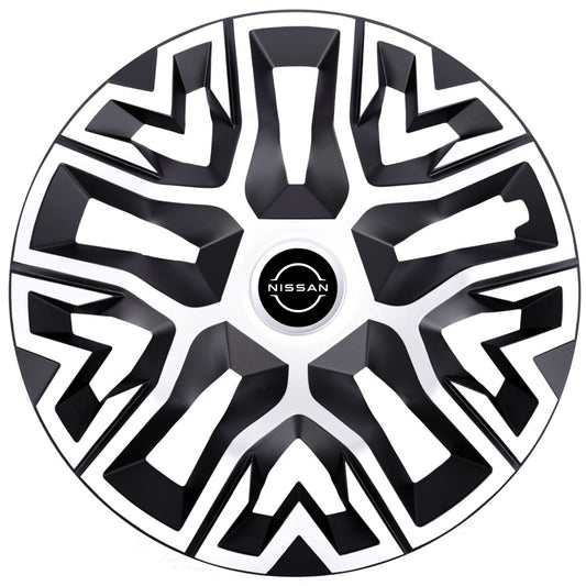 Set 4 Capace Roti 15 inchi (R15), Best Alb-Negru, Compatibile Cu Nissan Nou