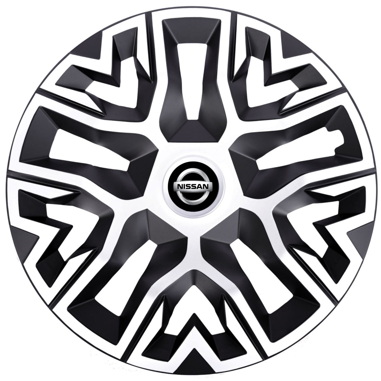 Set 4 Capace Roti 15 " Best Alb-Negru, Compatibile Cu Nissan