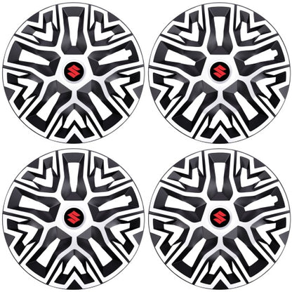 Set 4 Capace Roti 15 " Best Alb-Negru, Compatibile Cu Suzuki