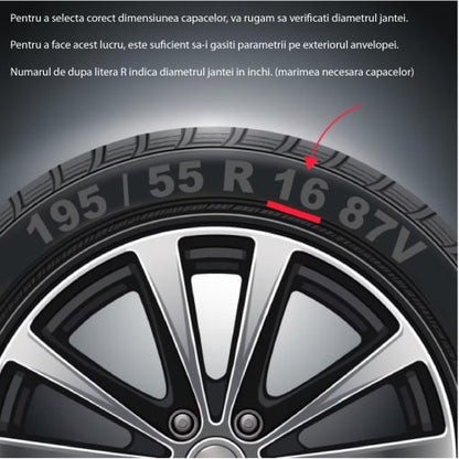Set 4 Capace Roti 15 " Best Alb-Negru, Compatibile Cu Suzuki