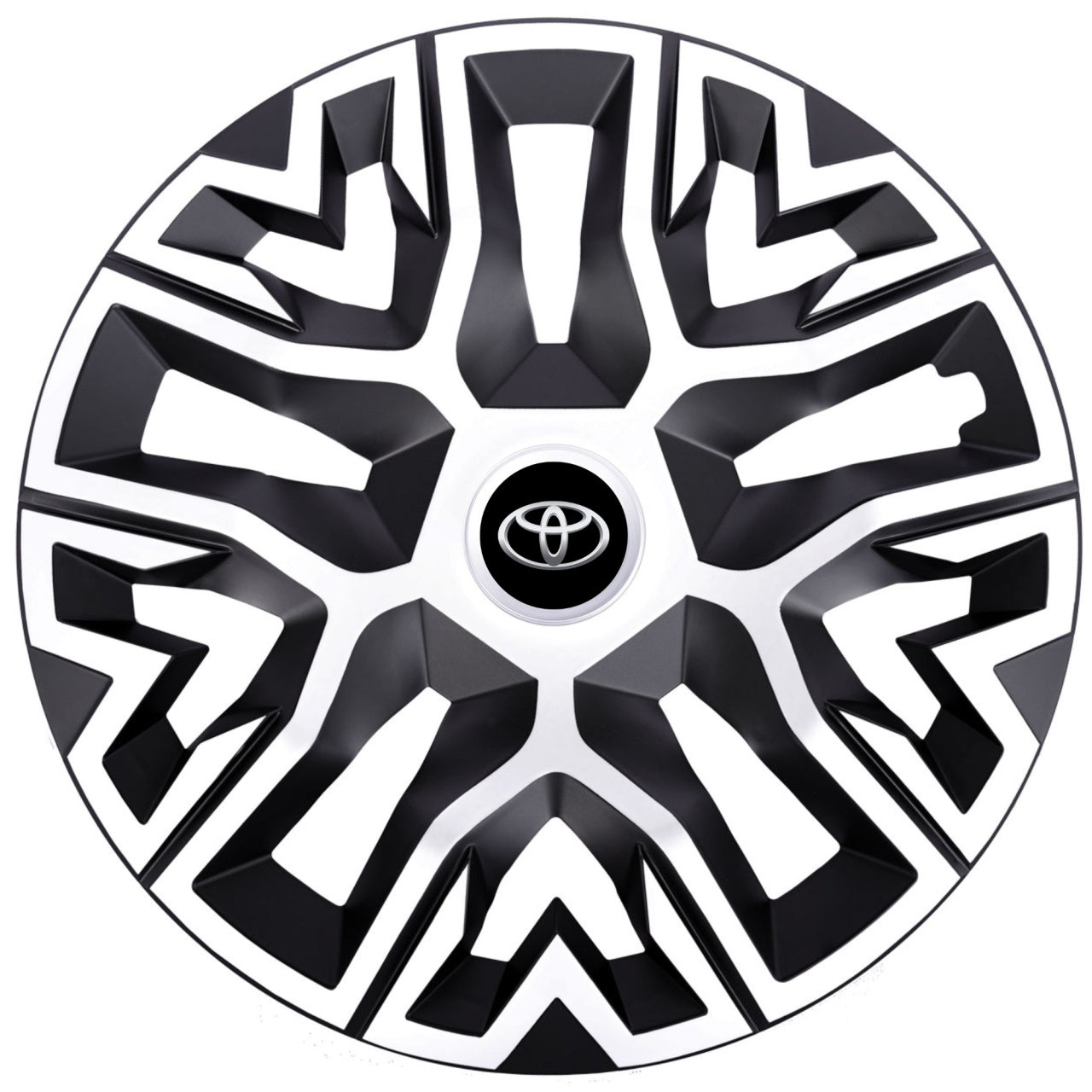 Set 4 Capace Roti 15 inchi (R15), Best Alb-Negru, Compatibile Cu Toyota