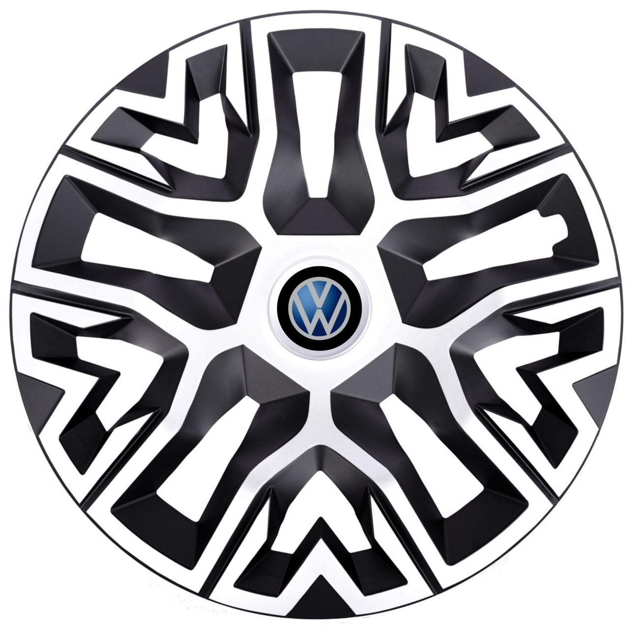 Set 4 Capace Roti 15 " Best Alb-Negru, Compatibile Cu Volkswagen