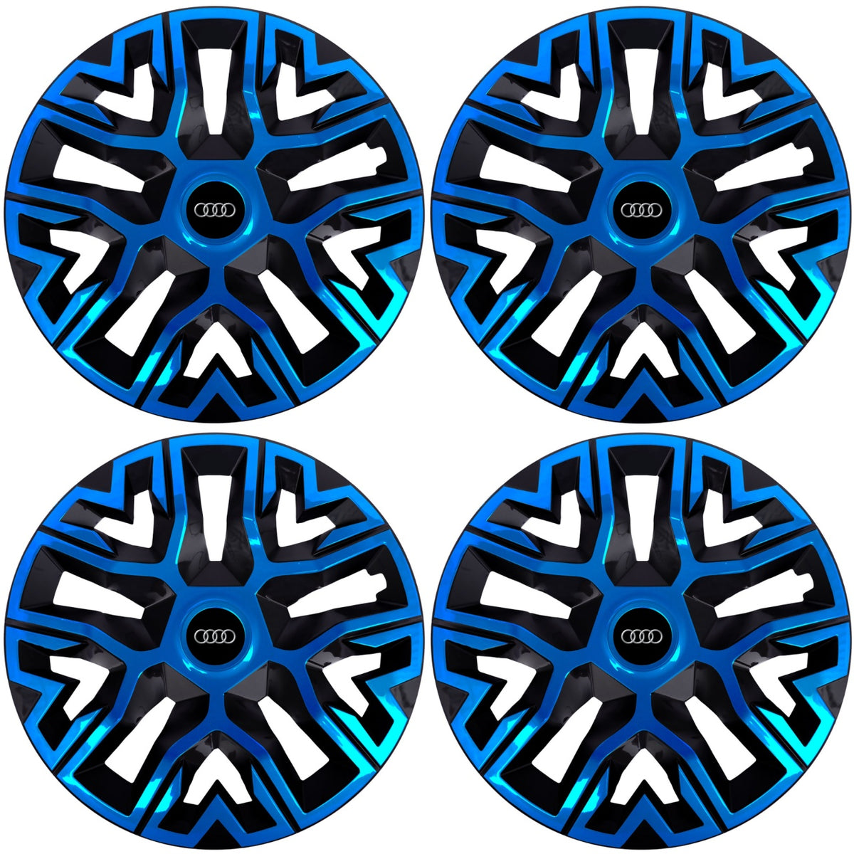 Set 4 Capace Roti 15 " Best Albastru-Negru, Compatibile Cu Audi