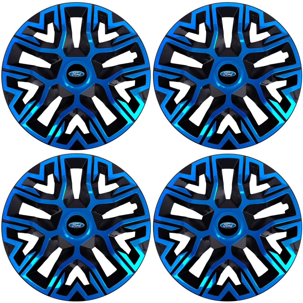 Set 4 Capace Roti 15 `` Best Albastru-Negru, Compatibile Cu Ford