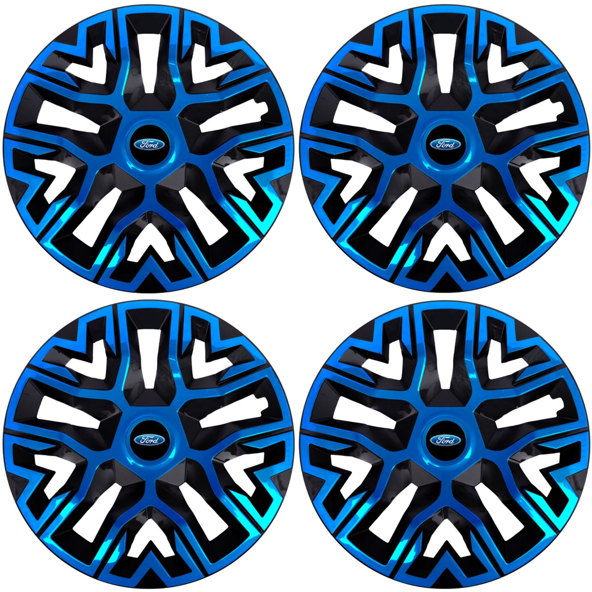 Set 4 Capace Roti 15 `` Best Albastru-Negru, Compatibile Cu Ford