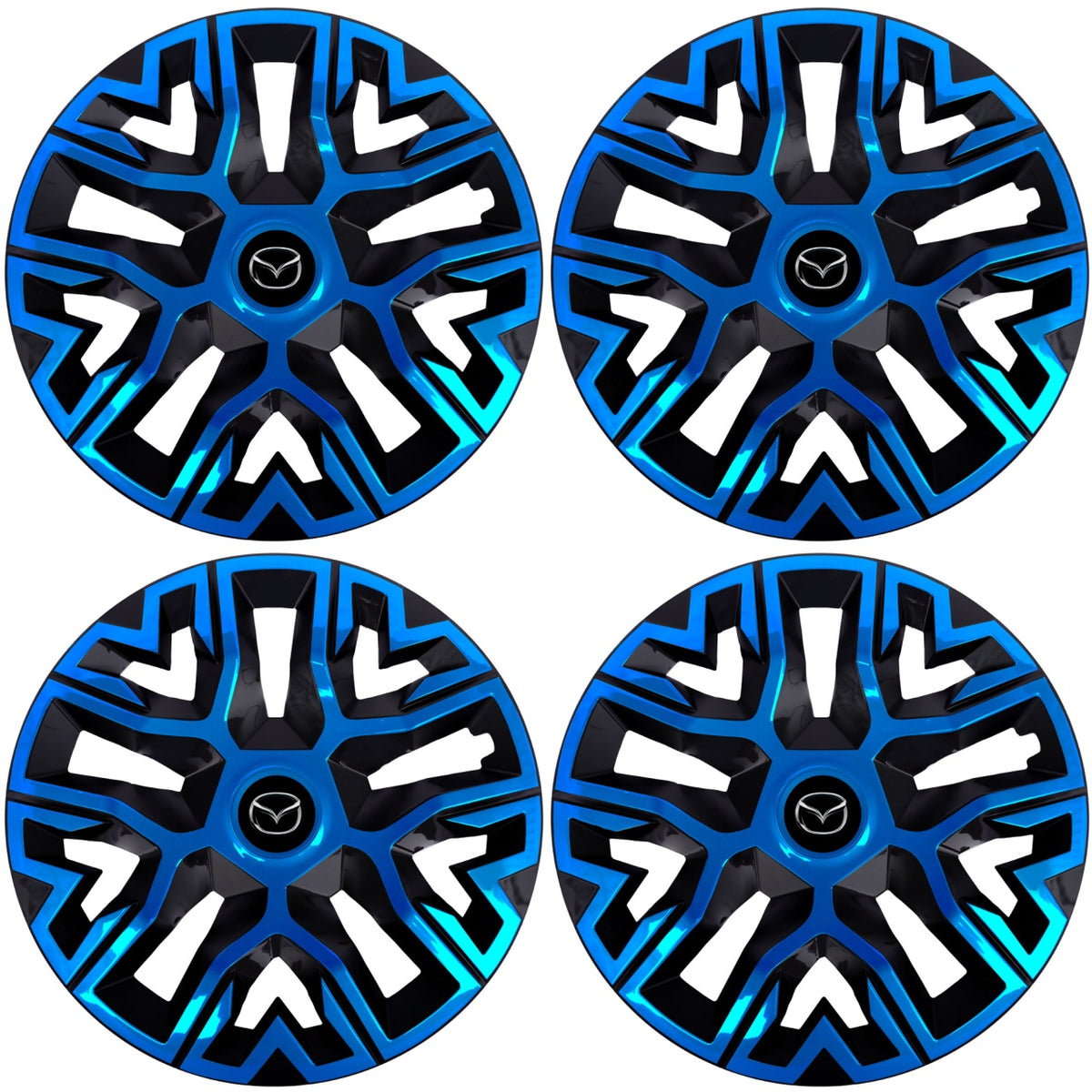 Set 4 Capace Roti 15 `` Best Albastru-Negru, Compatibile Cu Mazda