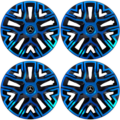 Set 4 Capace Roti 15 `` Best Albastru-Negru, Compatibile Cu Mercedes-Benz