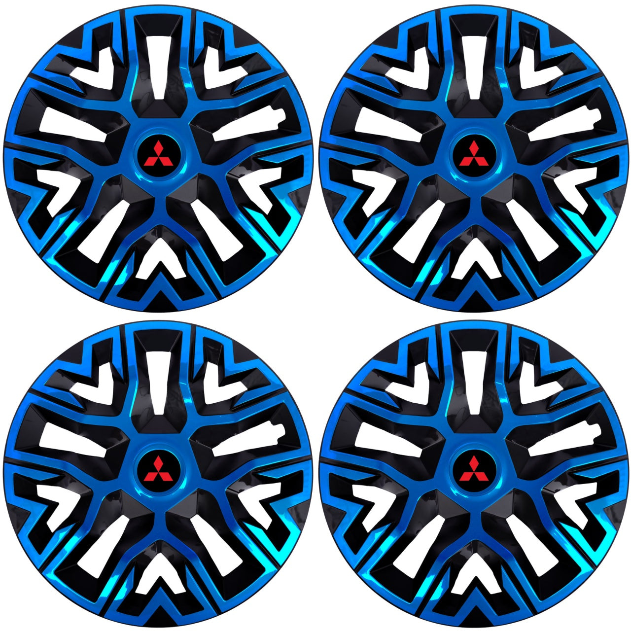 Set 4 Capace Roti 15 `` Best Albastru-Negru, Compatibile Cu Mitshubisi