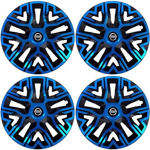 Set 4 Capace Roti 15 " Best Albastru-Negru, Compatibile Cu Nissan