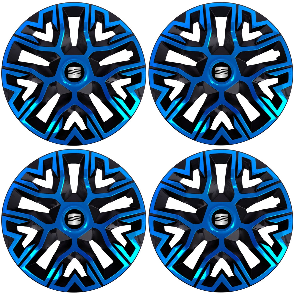 Set 4 Capace Roti 15 " Best Albastru-Negru, Compatibile Cu Seat