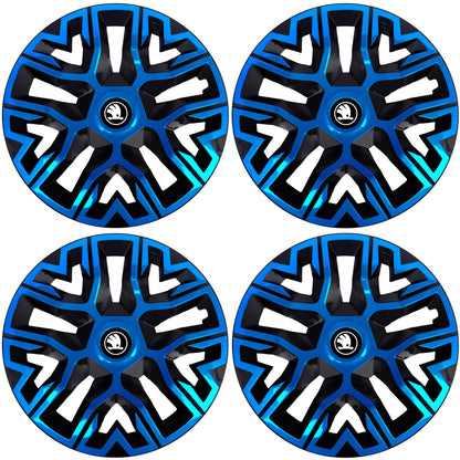 Set 4 Capace Roti 15 " Best Albastru-Negru, Compatibile Cu Skoda Nou