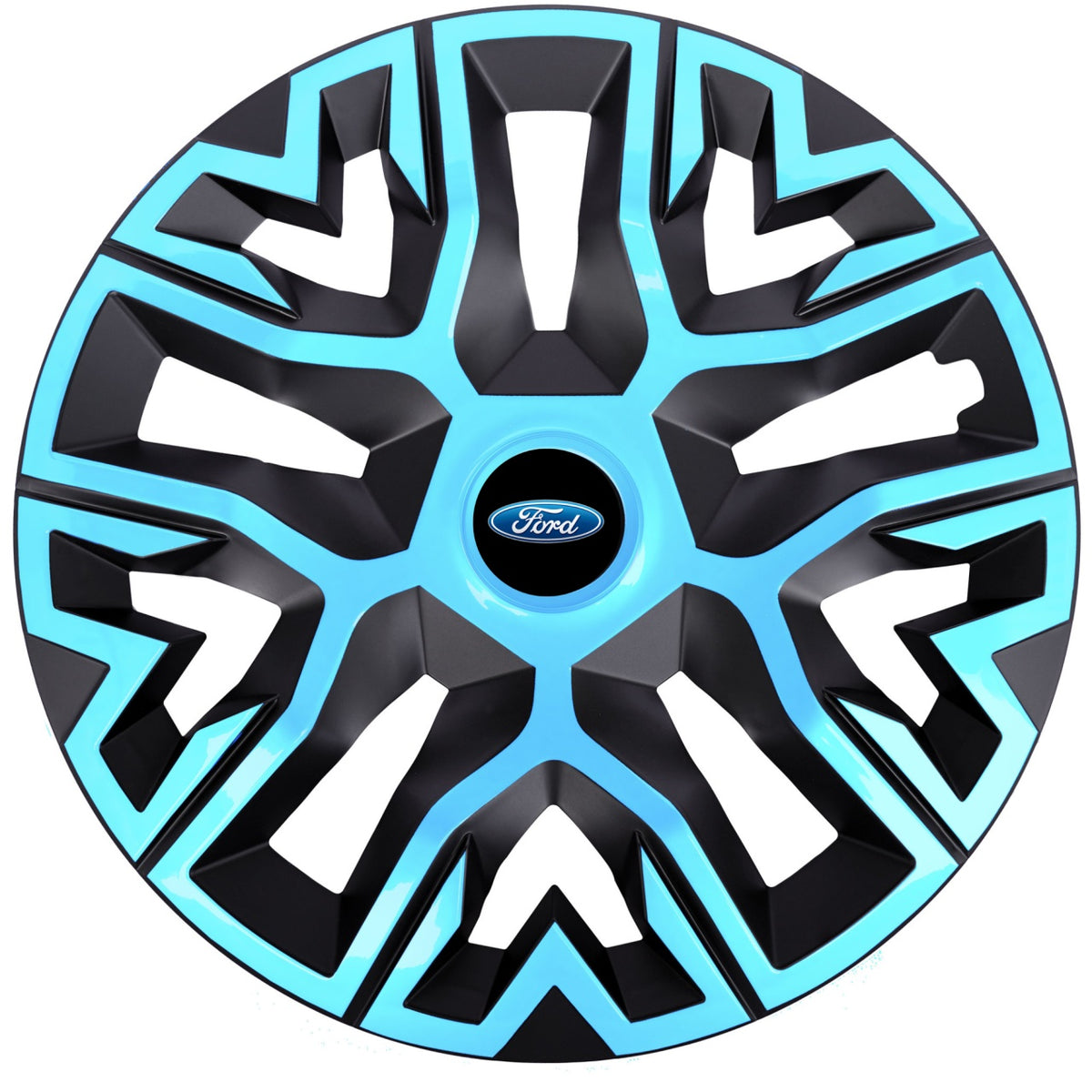 Set 4 Capace Roti 15 inchi (R15), Best Azur-Negru, Compatibile Cu Ford