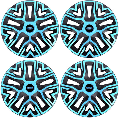 Set 4 Capace Roti 15 `` Best Azur-Negru, Compatibile Cu Ford