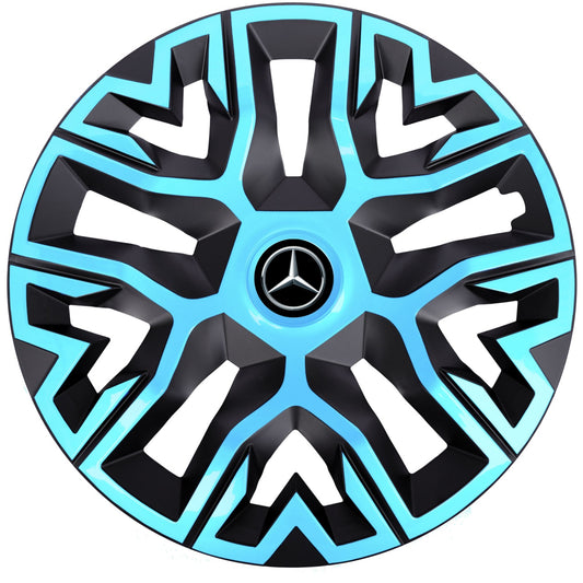 Set 4 Capace Roti 15 inchi (R15), Best Azur-Negru, Compatibile Cu Mercedes-Benz