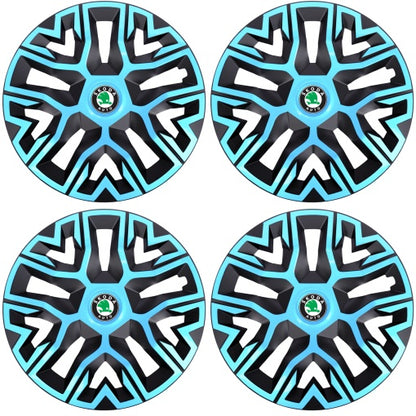 Set 4 Capace Roti 15 " Best Azur-Negru, Compatibile Cu Skoda