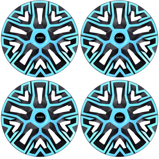Set 4 Capace Roti 15 " Best Azur-Negru, Compatibile Cu Smart
