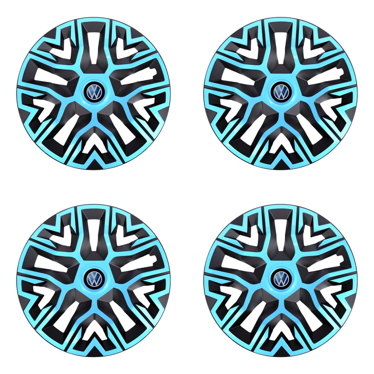 Set 4 Capace Roti 15 " Best Azur-Negru, Compatibile Cu Volkswagen