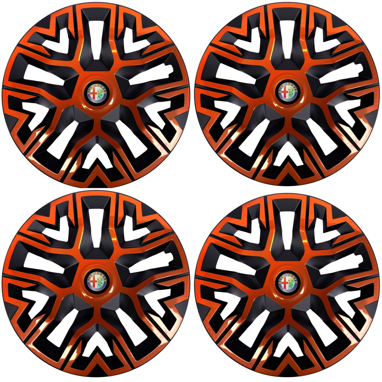 Set 4 Capace Roti 15 `` Best Cupru-Negru, Compatibile Cu Alfa Romeo
