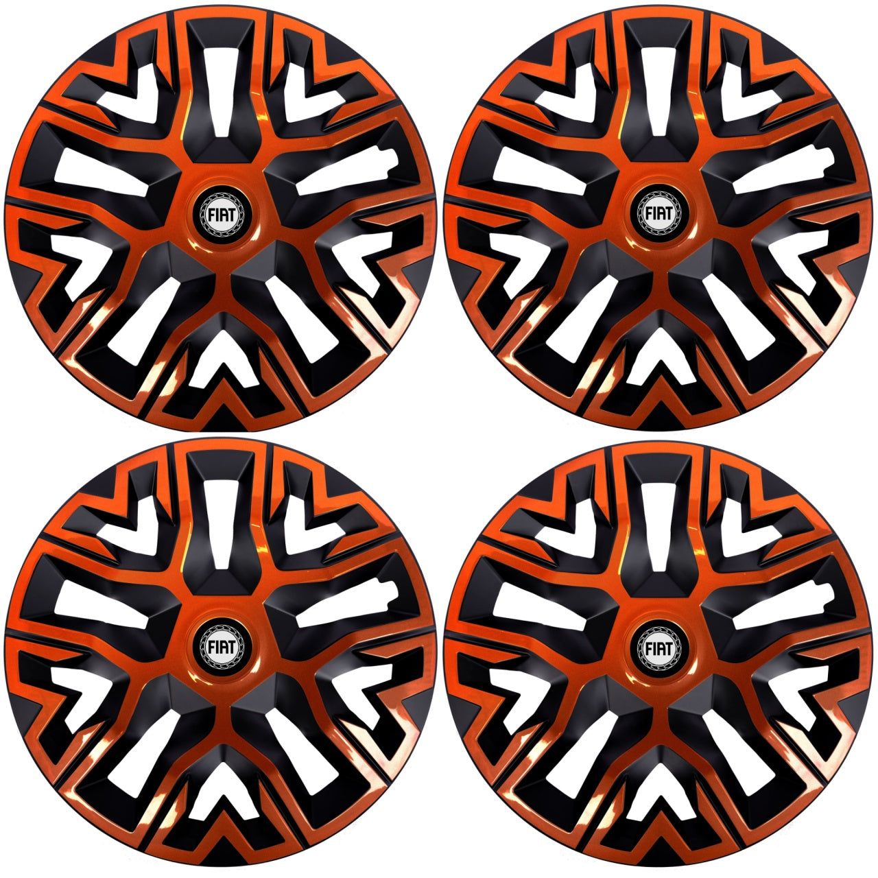 Set 4 Capace Roti 15 inchi (R15) Best Cupru-Negru, Compatibile Cu Fiat