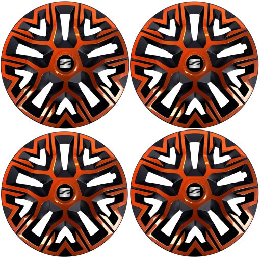 Set 4 Capace Roti 15 inchi (R15), Best Cupru-Negru, Compatibile Cu Seat