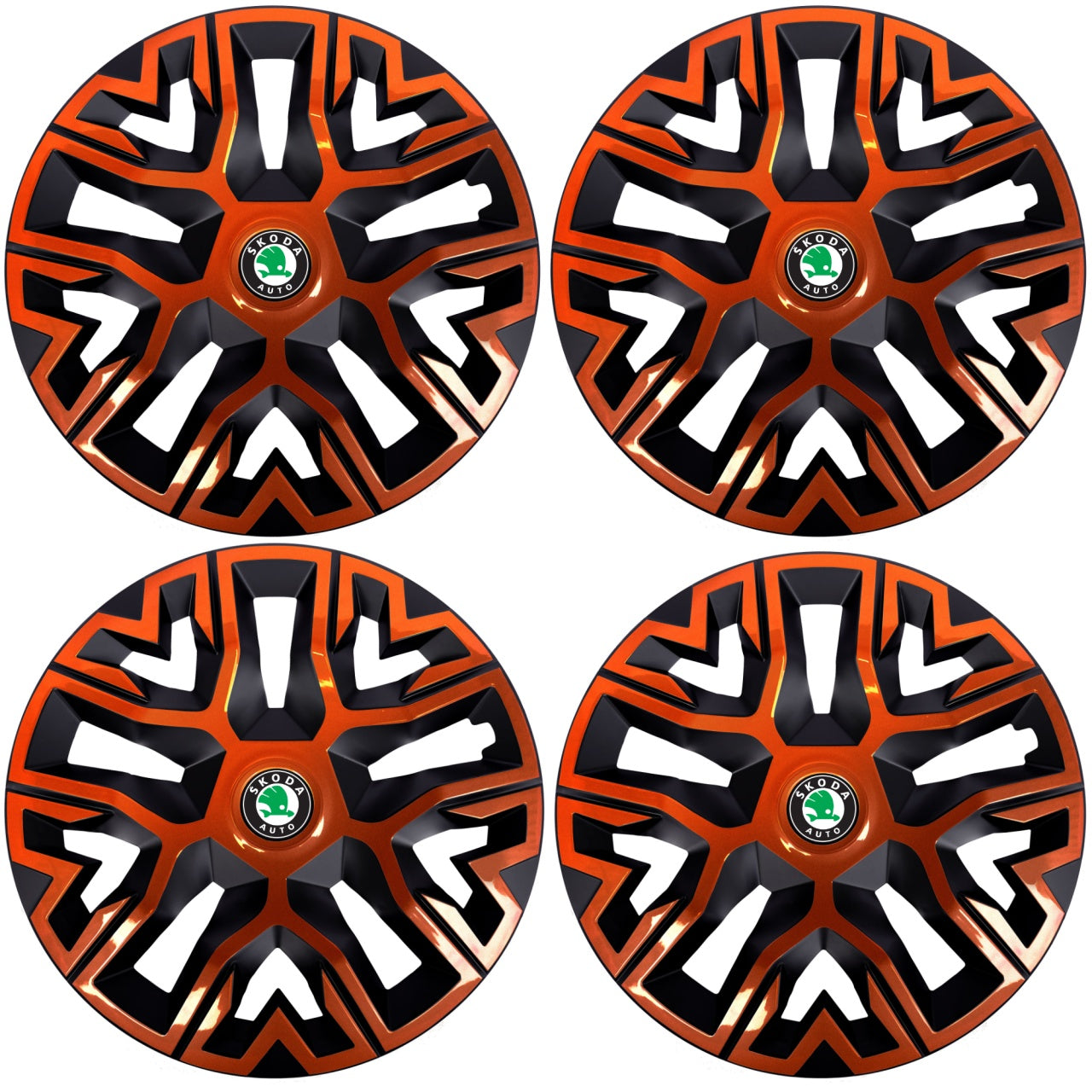 Set 4 Capace Roti 15 " Best Cupru-Negru, Compatibile Cu Skoda