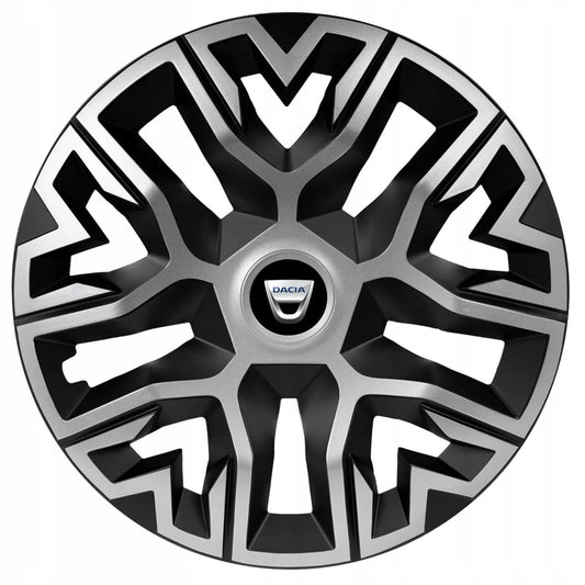 Set 4 Capace Roti 15 inchi (R15), Best Gri-Negru, Compatibile Cu Dacia