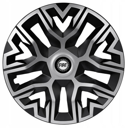 Set 4 Capace Roti 15 " Best Gri-Negru, Compatibile Cu Fiat