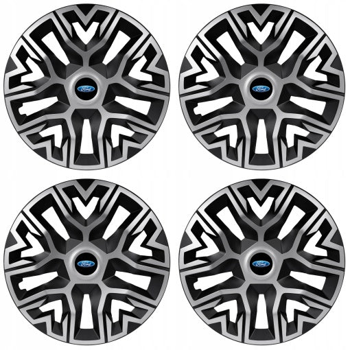 Set 4 Capace Roti 15 inchi (R15), Best Gri-Negru, Compatibile Cu Ford