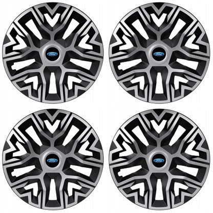 Set 4 Capace Roti 15 `` Best Gri-Negru, Compatibile Cu Ford