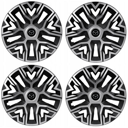 Set 4 Capace Roti 15 " Best Gri-Negru, Compatibile Cu Mazda