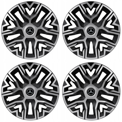 Set 4 Capace Roti 15 " Best Gri-Negru, Compatibile Cu Mercedes-Benz