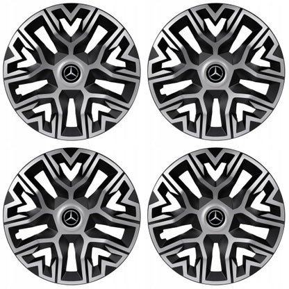 Set 4 Capace Roti 15 " Best Gri-Negru, Compatibile Cu Mercedes-Benz