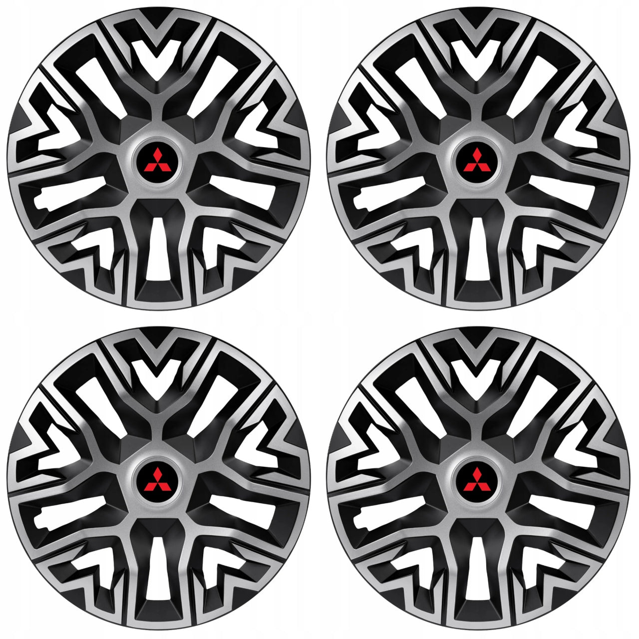 Set 4 Capace Roti 15 `` Best Gri-Negru, Compatibile Cu Mitshubisi
