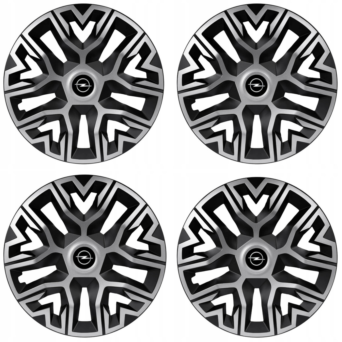 Set 4 Capace Roti 15 " Best Gri-Negru, Compatibile Cu Opel