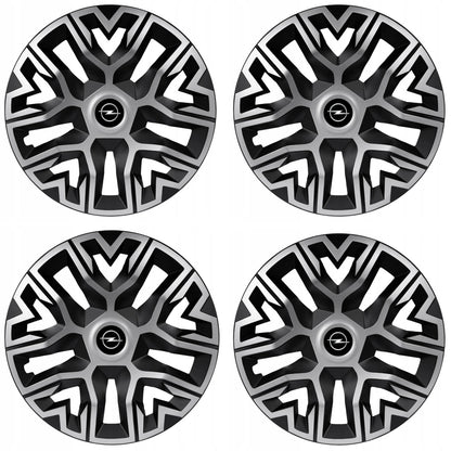 Set 4 Capace Roti 15 " Best Gri-Negru, Compatibile Cu Opel