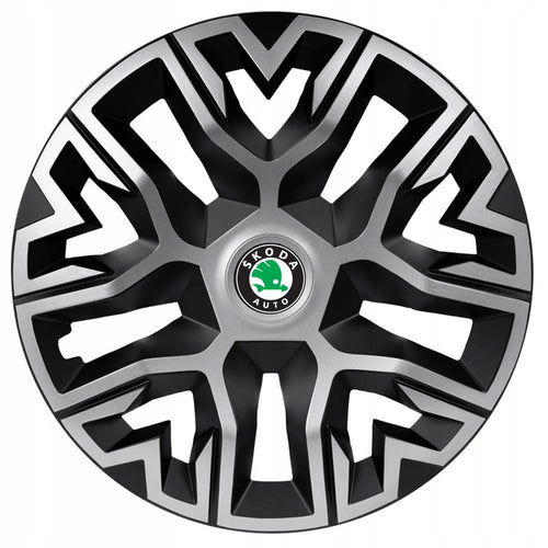 Set 4 Capace Roti 15 inchi (R15), Best Gri-Negru, Compatibile Cu Peugeot