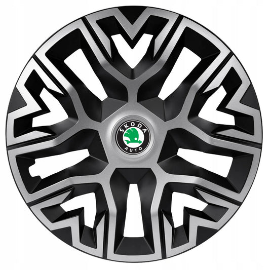 Set 4 Capace Roti 15 inchi (R15), Best Gri-Negru, Compatibile Cu Peugeot