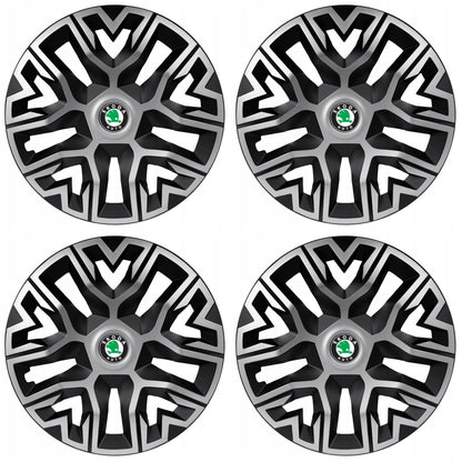 Set 4 Capace Roti 15 `` Best Gri-Negru, Compatibile Cu Peugeot