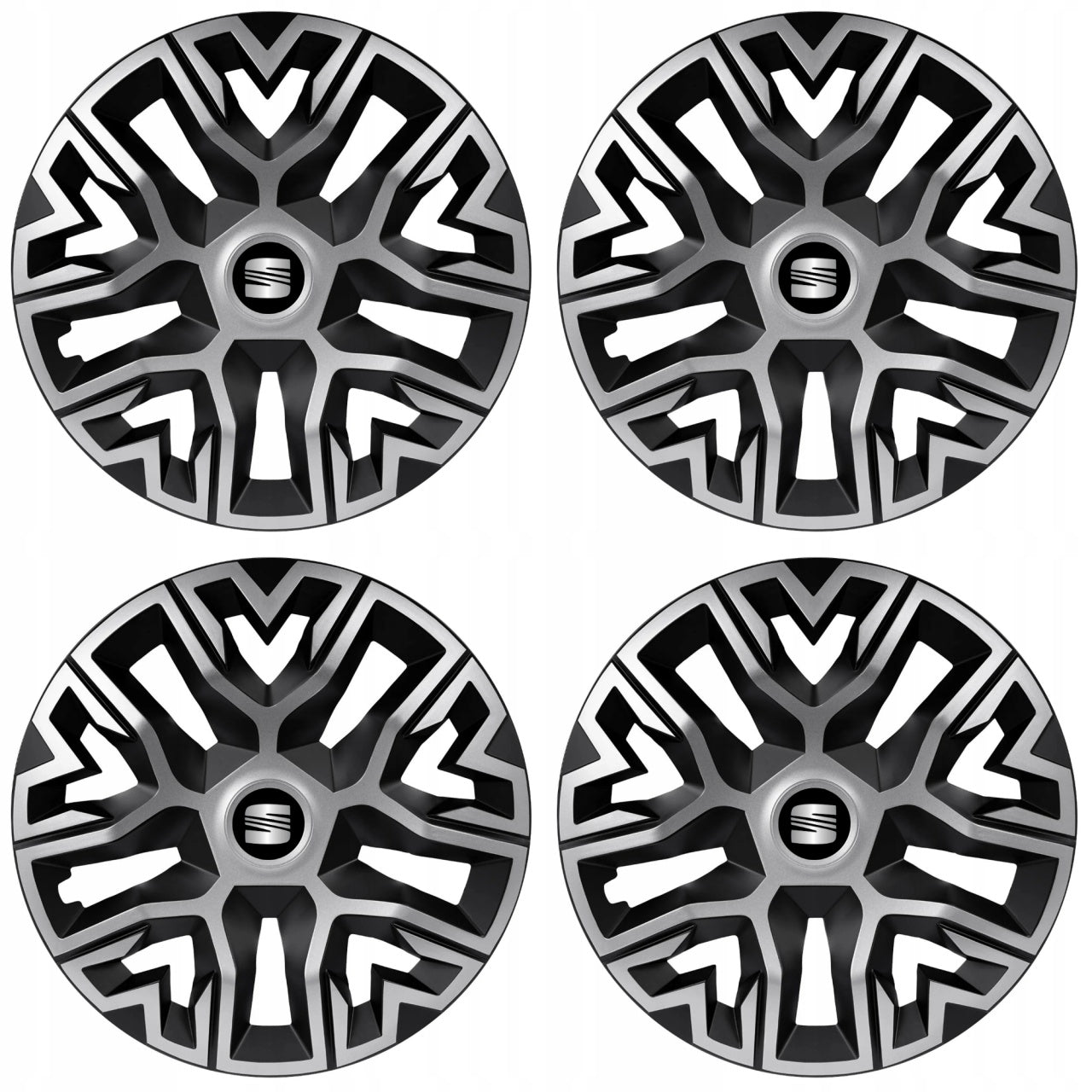 Set 4 Capace Roti 15 " Best Gri-Negru, Compatibile Cu Seat